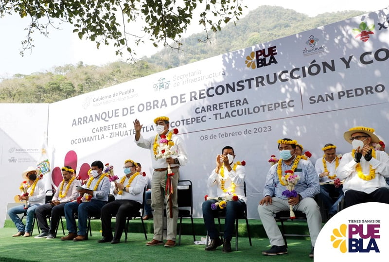 Preside Sergio Céspedes arranque de reconstrucción de carretera Zihuateutla- Xicotepec