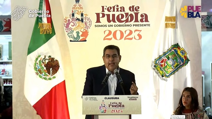Clausura gobernador Sergio Salomón Feria de Puebla 2023 