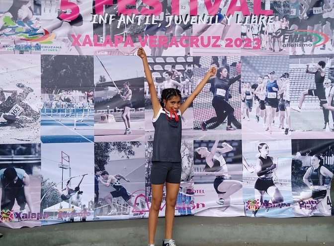 Niña Tlatlauquense, Jéssica Calderón obtiene el 3er lugar nacional en Atletismo