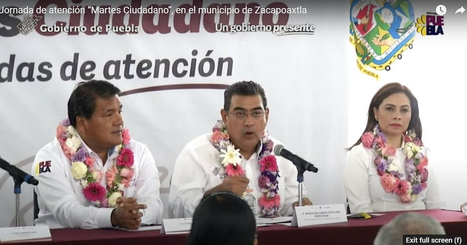 Promete Sergio Salomón que Zacapoxtla será Pueblo Mágico en 2024