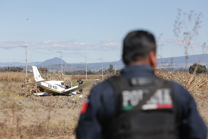 Confirma Segob 2 lesionados por desplome de avioneta en Huejotzingo