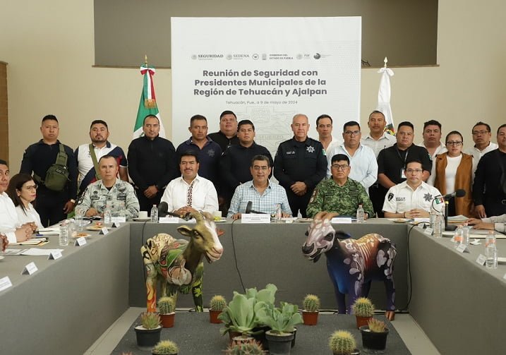 Pacta Sergio Salomón estrategia de Seguridad con ediles de Tehuacán y Ajalpan
