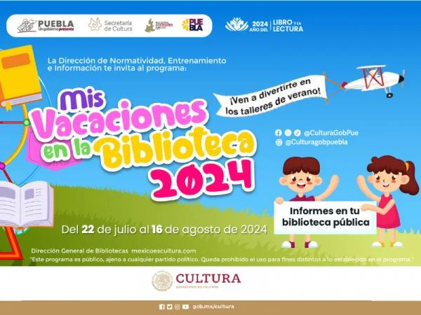 En Puebla, bibliotecas públicas ofrecerán actividades de verano: Cultura