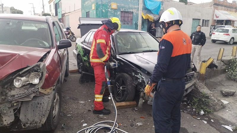 Se registra fuerte choque en la 28 Poniente y 9 Norte