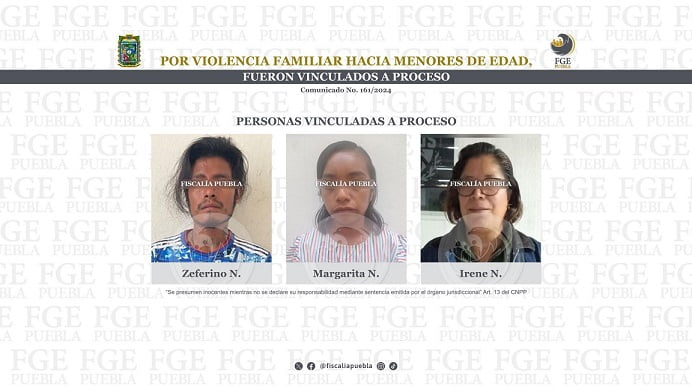 Por violencia familiar hacia menores de edad, fueron vinculados a proceso