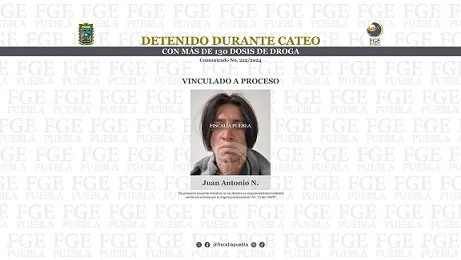 Detenido durante cateo en Atlixco, con más de 130 dosis de droga