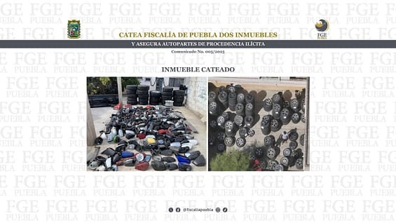 Catea Fiscalía dos inmuebles y asegura 293 llantas con rin de alta gama, en Barranca Honda