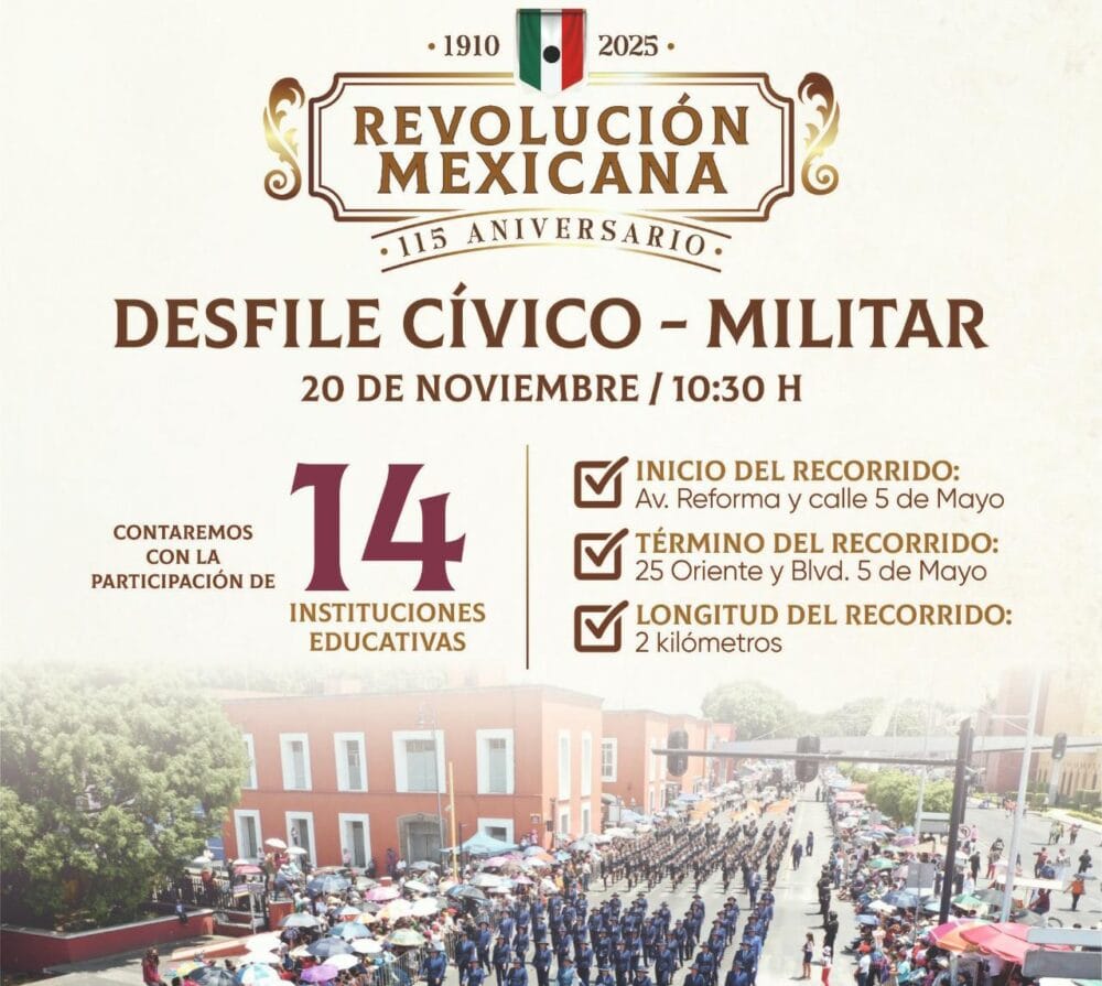 Desfilan 3 mil 400 alumnos en Conmemoración al “115 Aniversario de la Revolución Mexicana