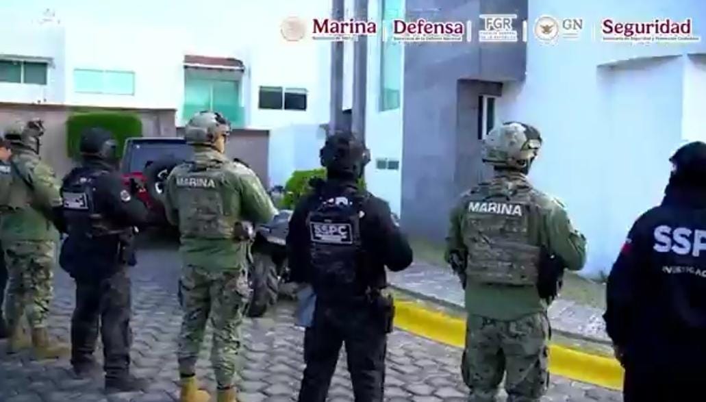 SSPC, GN y FGR detienen a 15 personas durante cateo  en Morelos, Puebla, Edomex y CDMX