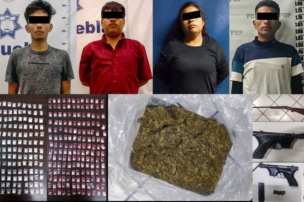 ​Golpe a la delincuencia en Puebla: Aseguran armas, droga y detienen a implicados