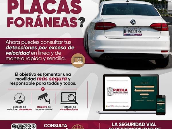 Habilita gobierno estatal consulta de detecciones por exceso de velocidad con placas foráneas