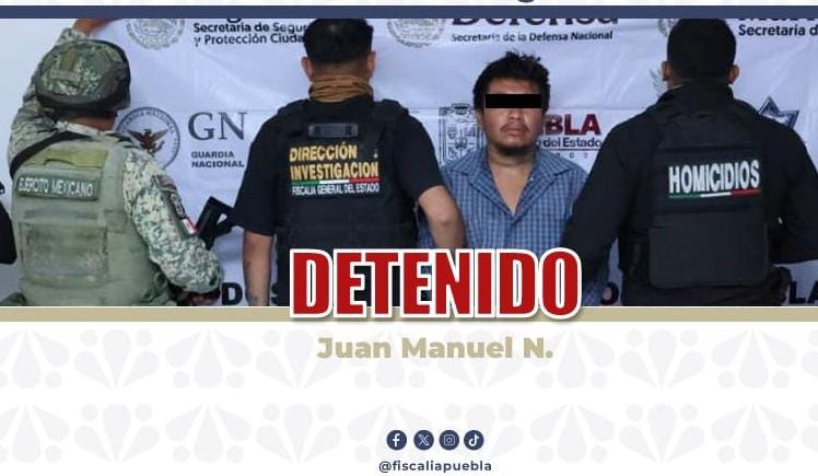 Detiene FGE a presunto participante del multihomicidio registrado en Tehuitzingo