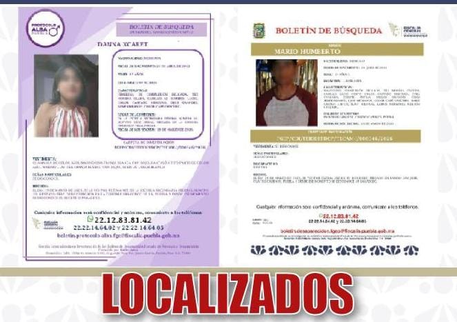 Localiza FGE a dos adolescentes reportados como desaparecidos en Puebla