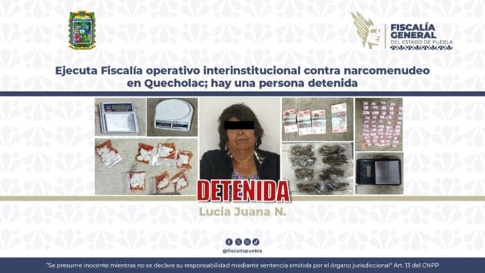 Ejecuta Fiscalía operativo interinstitucional contra narcomenudeo en Quecholac; hay una persona detenida