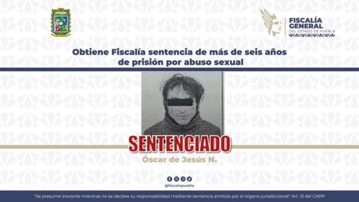 Obtiene Fiscalía sentencia de más de seis años de prisión por abuso sexual