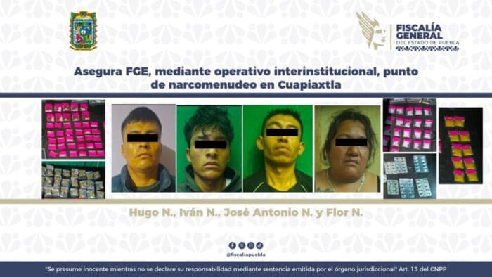 Asegura FGE, mediante operativo interinstitucional,  punto de narcomenudeo en Cuapiaxtla