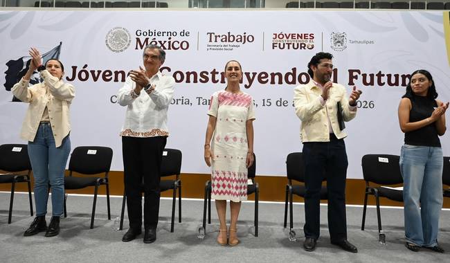 Presidenta entrega apoyos de Jóvenes Construyendo el Futuro en Ciudad Victoria, Tamaulipas