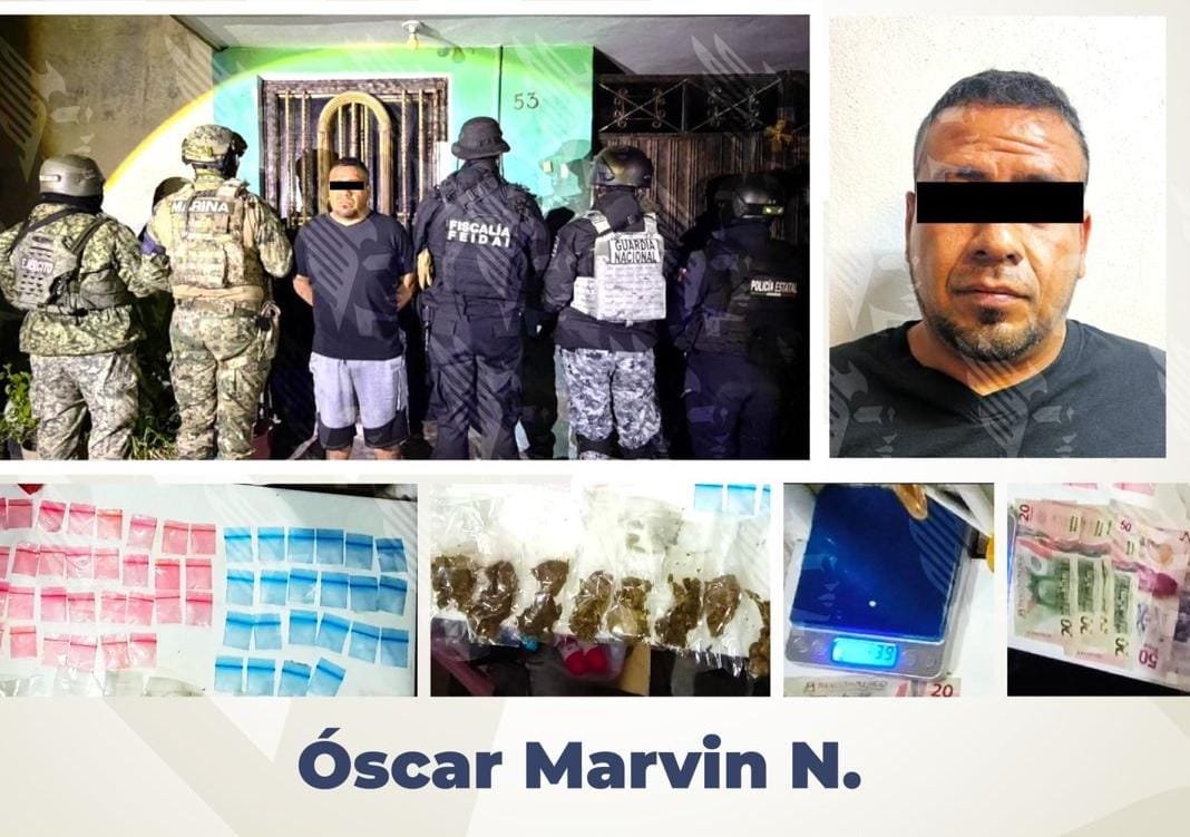 Asegura FGE punto de venta de droga y detiene a una persona en Izúcar de Matamoros