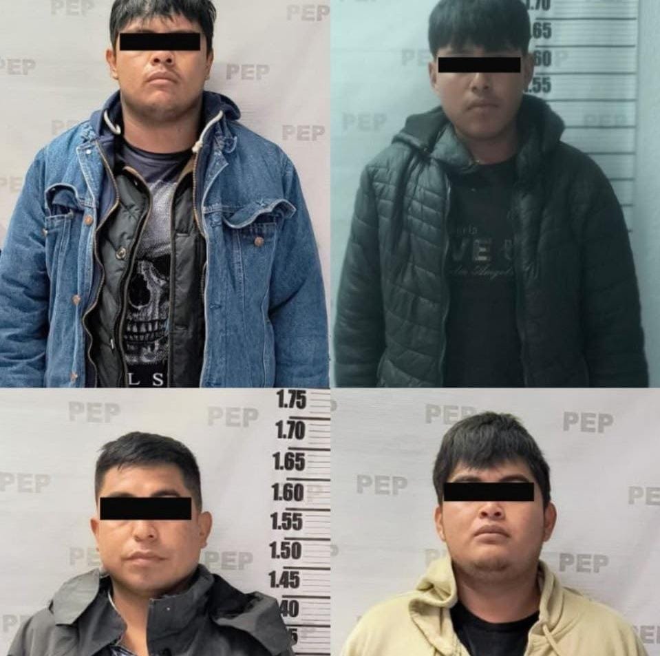 Detiene Policía Estatal a cuatro presuntos asaltantes de transporte de carga en Huixcolotla