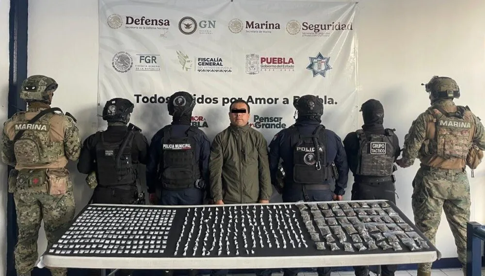 Fuerzas de seguridad detienen a presunto narcomenudista de Tehuacán