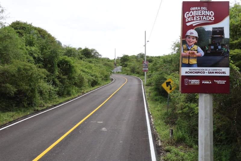 Gobierno Estatal abre conexión con Morelos con la pavimentación de la carretera Achichipico – San Miguel
