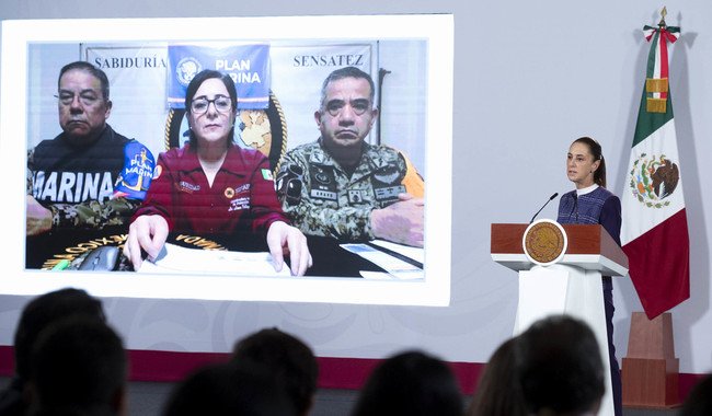 Continúa todo el apoyo del Plan Marina y DN-lll-E por el huracán Simon y la tormenta tropical Rachel: presidenta Sheinbaum