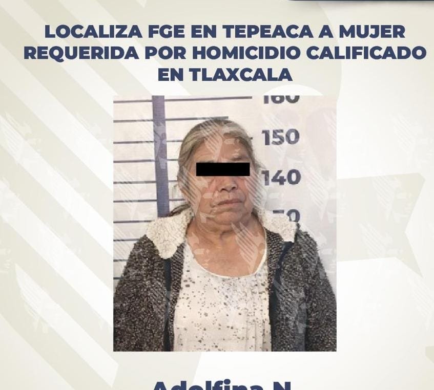 Localiza FGE en Tepeaca a mujer requerida por homicidio calificado en Tlaxcala