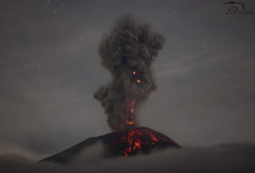 Segob revisa rutas de evacuación del volcán Popocatépetl en Puebla 