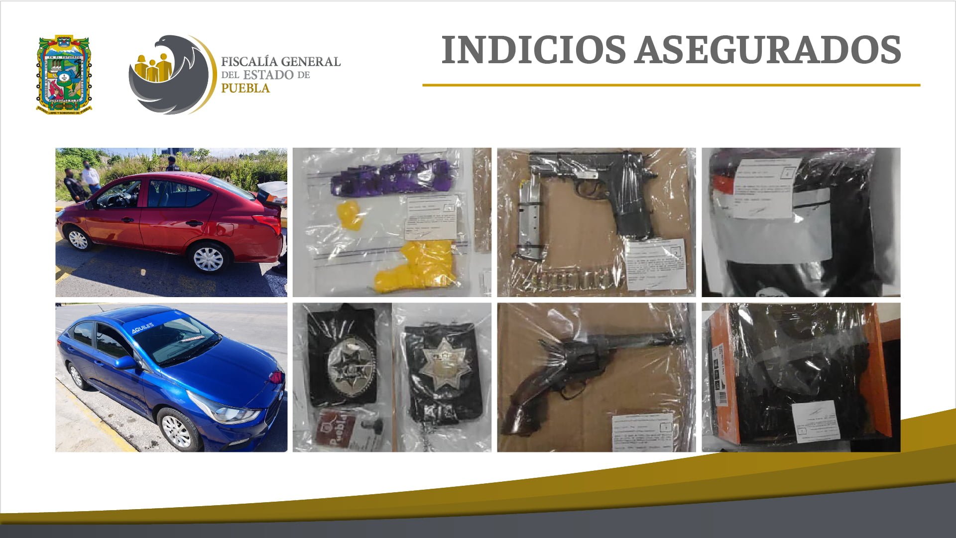 FGE obtuvo prisión de dos hombres con drogas, armas y equipo policial