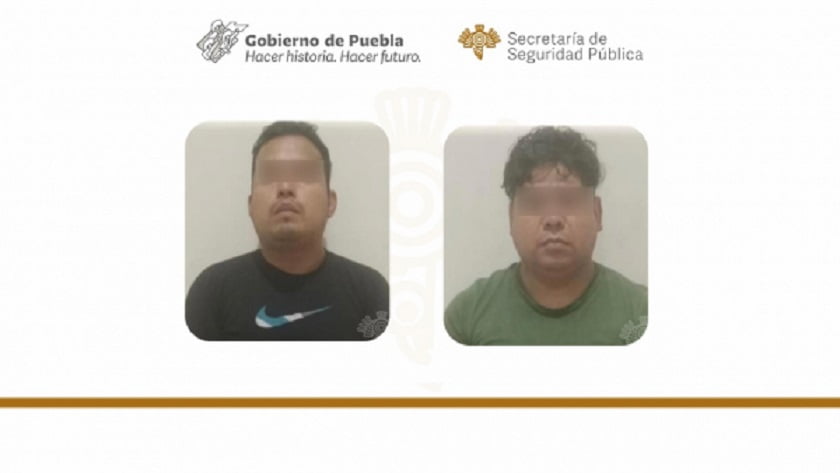 En Coronango, Policía Estatal detiene a dos personas en posesión de aparente droga